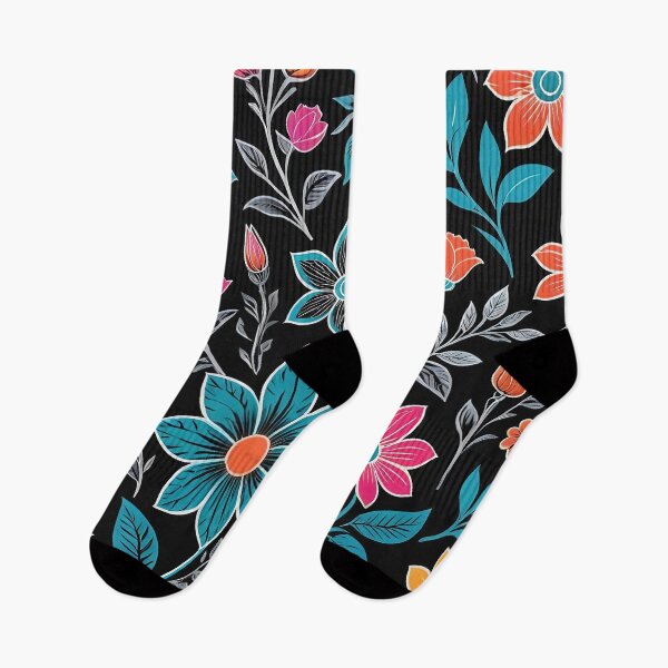 Item preview, Colorful Linoprint Floral Pattern  designed and sold by DesignDrifts.