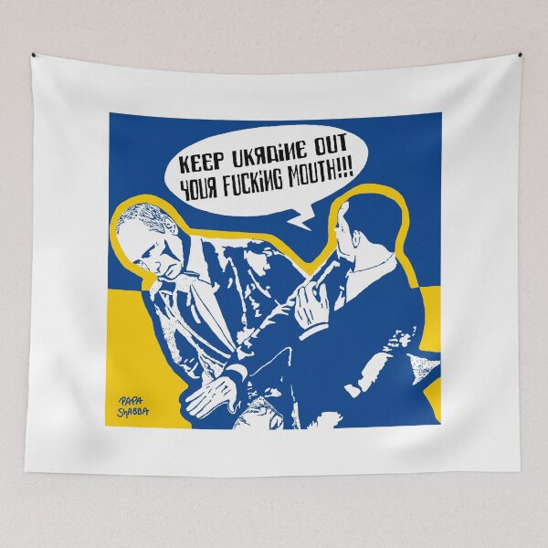 Item preview, Zelenskyy slapping Putin; Ukraine; designed and sold by StickerApe.