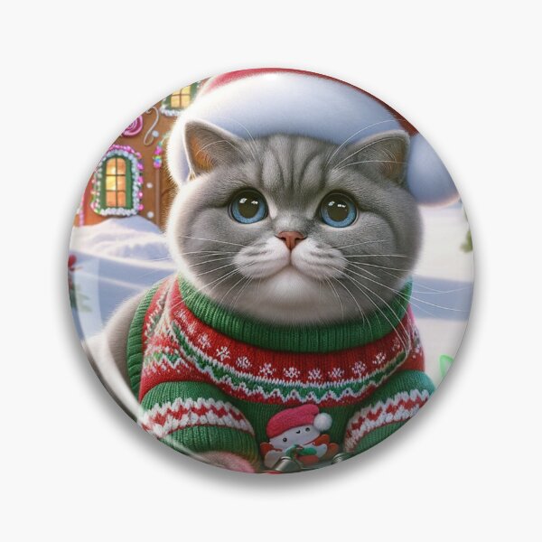 Item preview, Christmas British Shorthair Cat In A Winter Wonderland designed and sold by ZenEverAI.