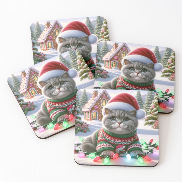 Item preview, Christmas British Shorthair Cat In A Winter Wonderland designed and sold by ZenEverAI.