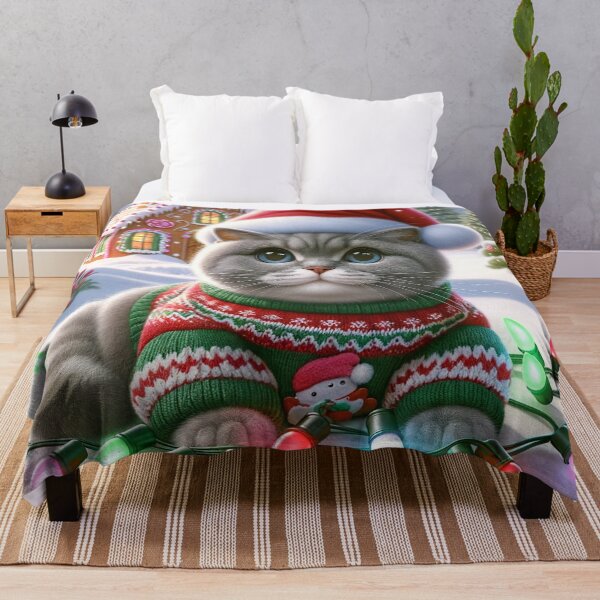 Item preview, Christmas British Shorthair Cat In A Winter Wonderland designed and sold by ZenEverAI.