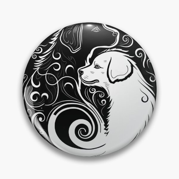 Artikelvorschau, Yin-Yang. Yin-Yang. Gleichgewicht. Namaste. Zen. Zwei Hunde entworfen und verkauft von Tsifra.