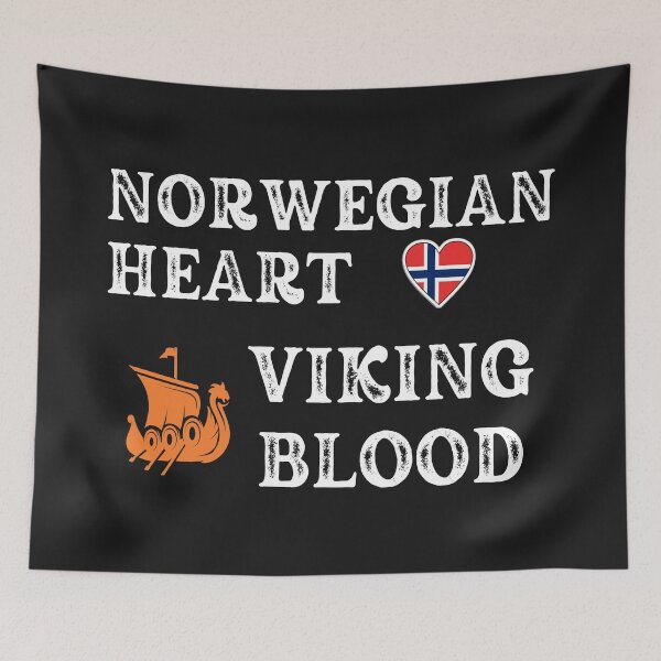 Item preview, Norwegian Heart Viking Blood. White text. Gift ideas for historical enthusiasts. designed and sold by LindaLG.
