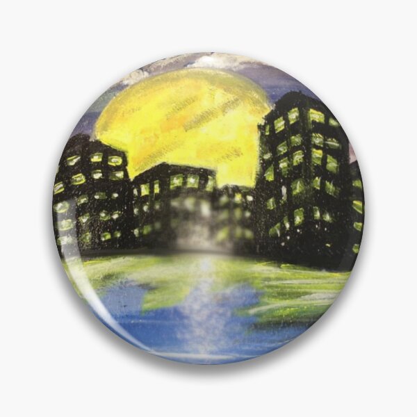 Item preview, Cincinnati's skyline with a full moon designed and sold by FunkyArtFusion.