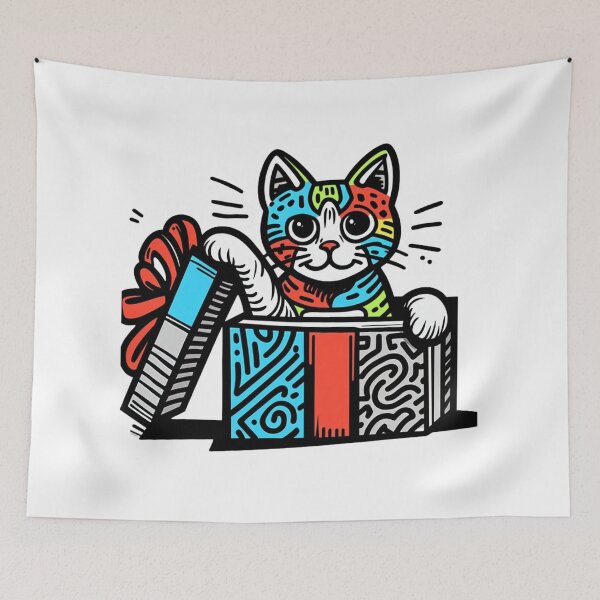 Item preview, Cat in Christmas Gift Box Cat Lover Cat Cult designed and sold by sharon1210.