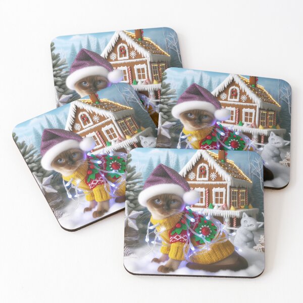 Item preview, Christmas Burmese Cat In A Winter Wonderland designed and sold by ZenEverAI.