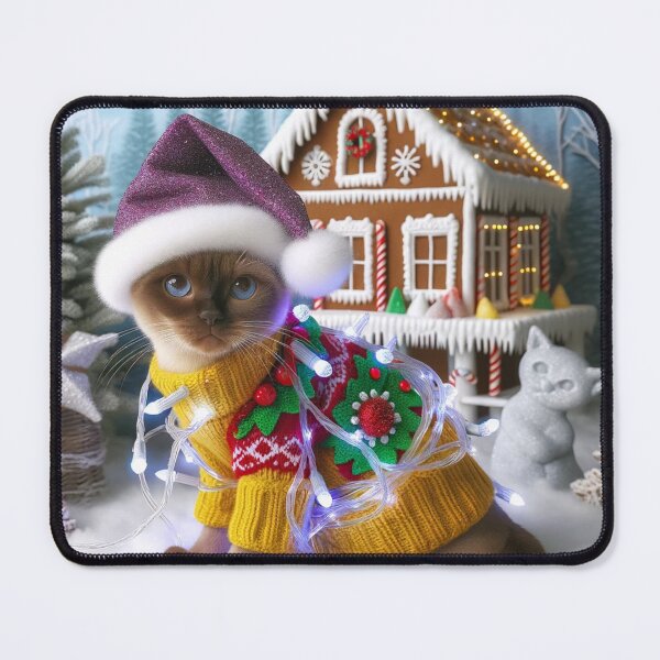 Item preview, Christmas Burmese Cat In A Winter Wonderland designed and sold by ZenEverAI.