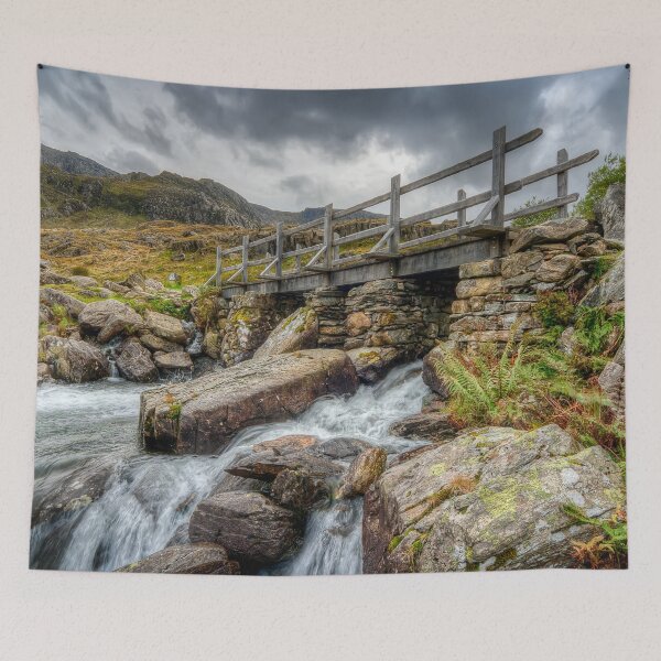 Item preview, Wooden Bridge Cwm Idwal Snowdonia Wales designed and sold by AJEvans.