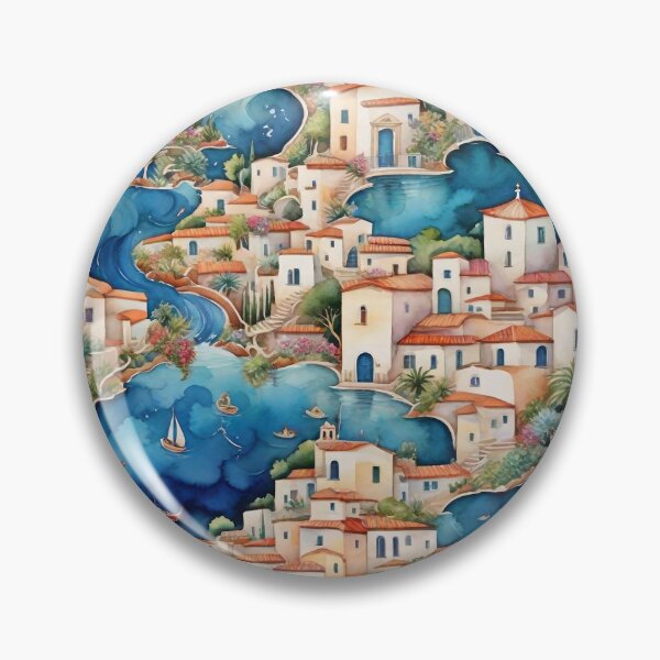 Aperçu de l'œuvre Modèle de paysage méditerranéen créée et vendue par Patternliss.