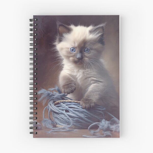 Item preview, Siamese Kitten Playing with Yarn designed and sold by Elisabeth Lucas.