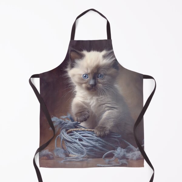 Item preview, Siamese Kitten Playing with Yarn designed and sold by Elisabeth Lucas.