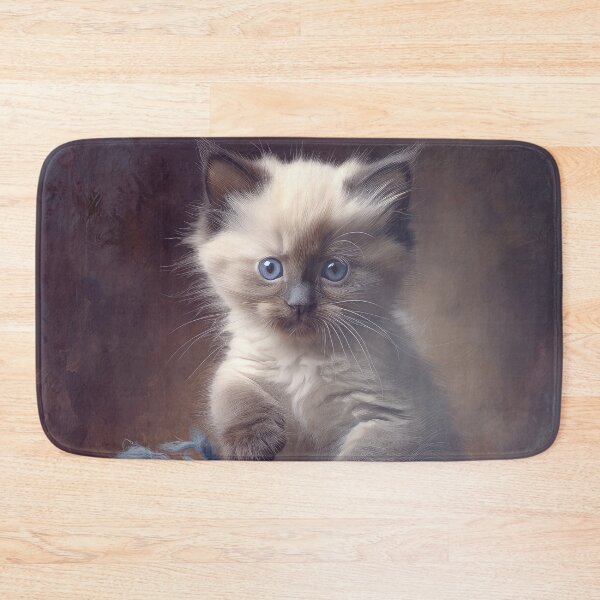 Item preview, Siamese Kitten Playing with Yarn designed and sold by Elisabeth Lucas.