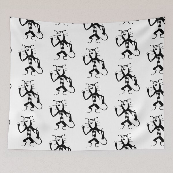 Item preview, Dancing Cat Silhouette in Black and White designed and sold by GorinART.