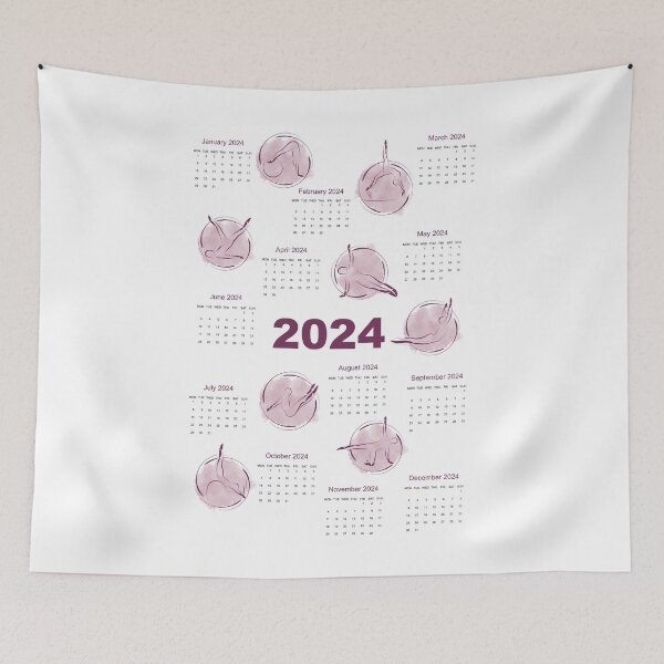 Item preview, Pilates calendar 2024 designed and sold by sashica.