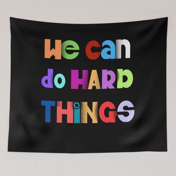 Item preview, We Can Do Hard Things Groovy Retro designed and sold by CasmariaOnlineShop -.