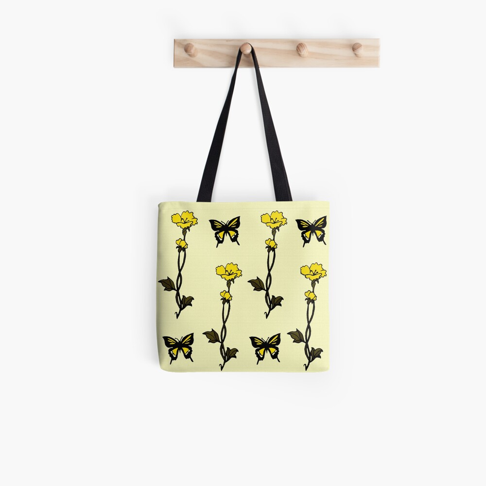 Yellow Butterflies & Flowers - Art Nouveau Tote Bag