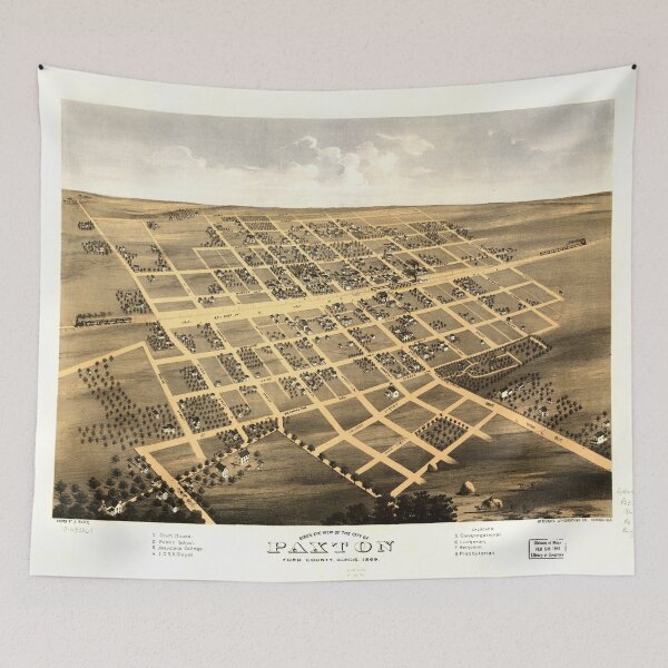 Item preview, Aerial View of Paxton, Illinois (1869) designed and sold by allhistory.