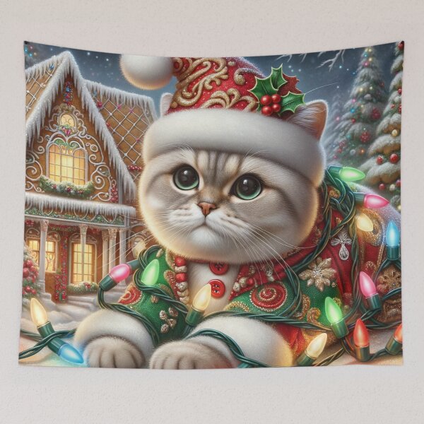 Item preview, Christmas Burmilla Cat In A Winter Wonderland designed and sold by ZenEverAI.