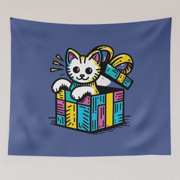 Item preview, Cat Christmas Gift Box Cat Cult Playful Cat designed and sold by sharon1210.