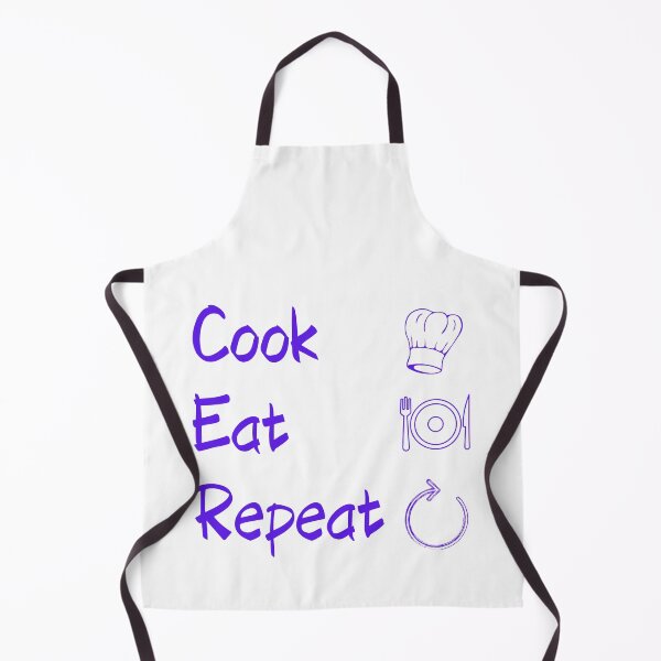 Item preview, cook, eat, repeat funny design for chefs designed and sold by Shanigi-Designs.
