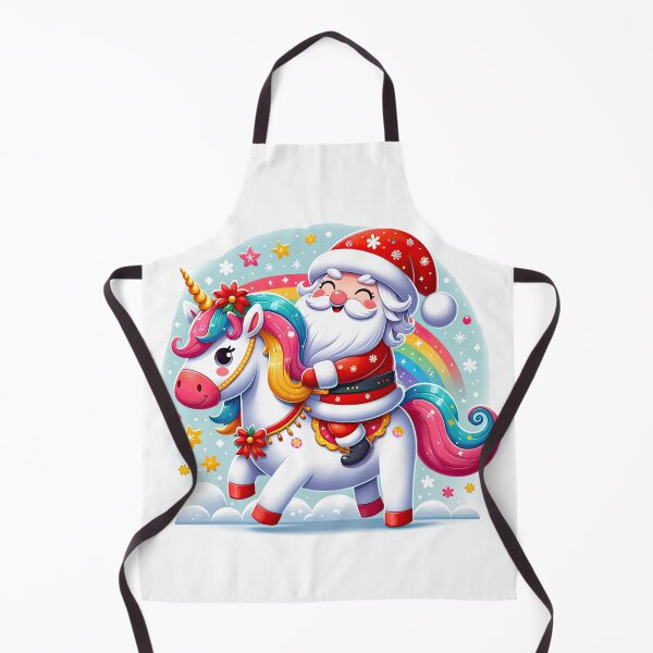 Item preview, Joyful Happy Smiling Santa Riding the Rainbow Unicorn designed and sold by MagicStrawberry.