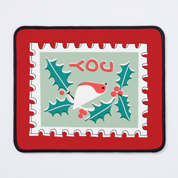 Item preview, Joy - Robin and Christmas Holly - Christmas Retro Stamp designed and sold by miavaldez.