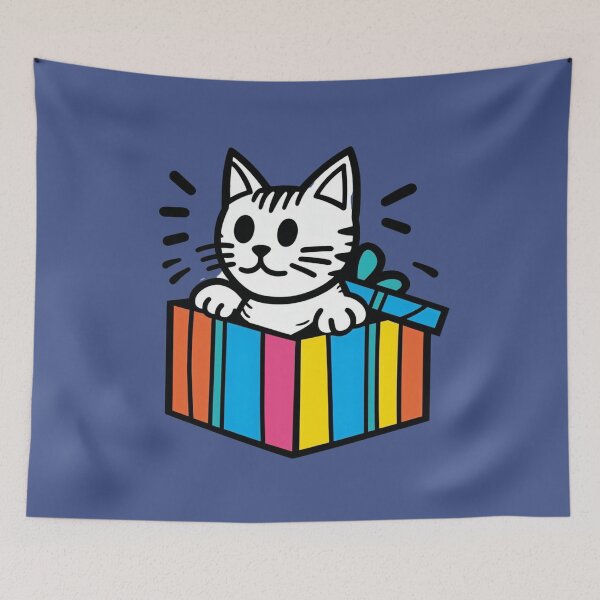 Item preview, Cat Christmas Gift Box Cat Cult Playful Cat designed and sold by sharon1210.