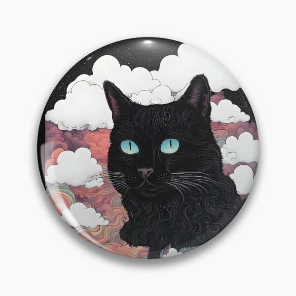 Item preview, Black Cat art retro vintage colorful sunset  designed and sold by Catophile.