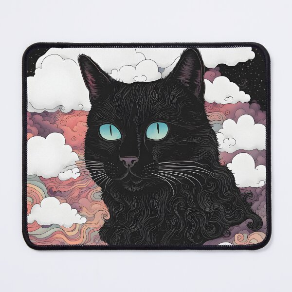 Item preview, Black Cat art retro vintage colorful sunset  designed and sold by Catophile.