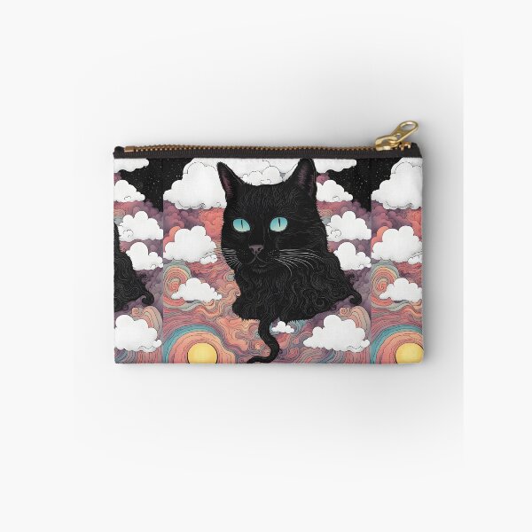 Item preview, Black Cat art retro vintage colorful sunset  designed and sold by Catophile.