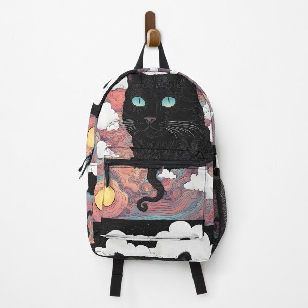 Item preview, Black Cat art retro vintage colorful sunset  designed and sold by Catophile.