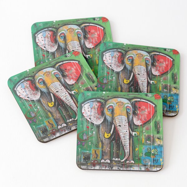 Item preview, A GREEN STREET ART PAINTED ELEPHANT designed and sold by infinitearte.