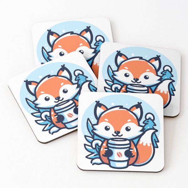 Item preview, Coffee Fox in Winter Forest designed and sold by TeaTimeTales.