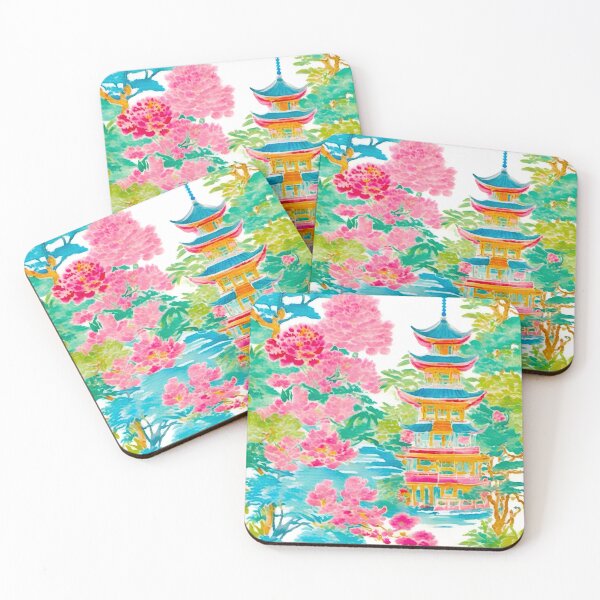 Item preview, Preppy, grandmillennial chinoiserie garden designed and sold by SophieClimaArt.