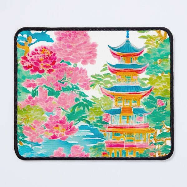 Item preview, Preppy, grandmillennial chinoiserie garden designed and sold by SophieClimaArt.