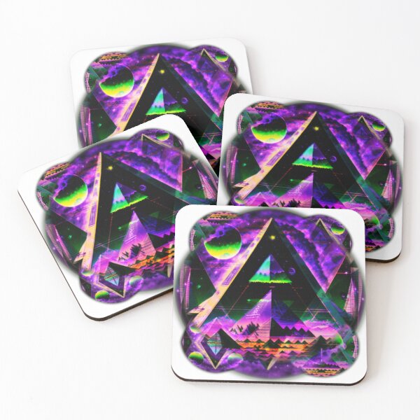 Item preview, Trippy Retro Extraterrestrial Triangles: Ancient Alien Galaxy Pyramids in Cosmic Space designed and sold by DopeStick.