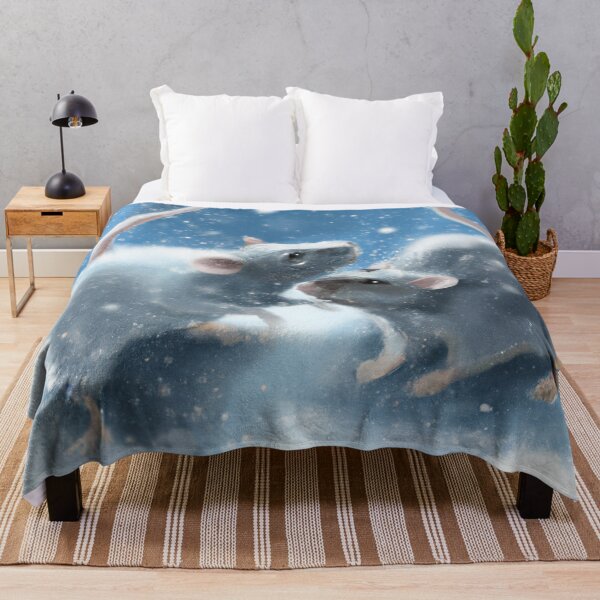 Item preview, rats playing in snow designed and sold by mindgoop.
