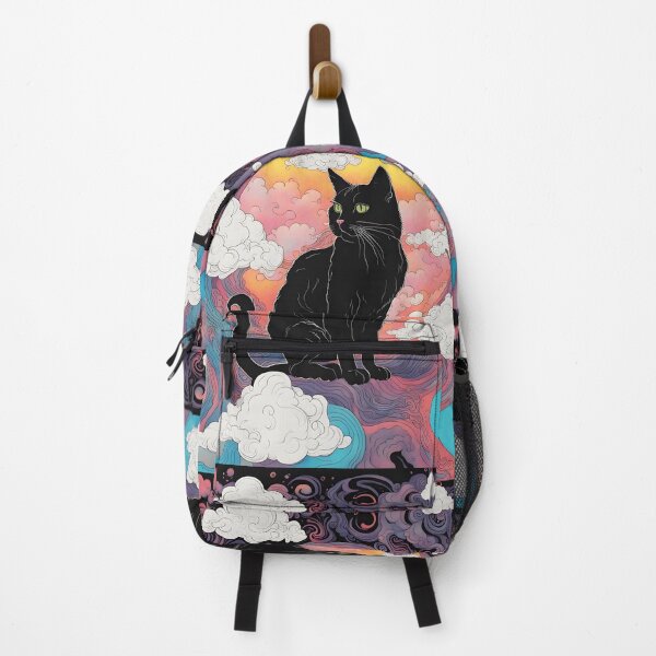 Item preview, Black Cat art retro vintage colorful sunset  designed and sold by Catophile.