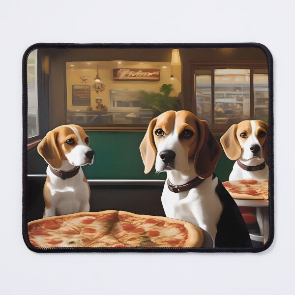 Item preview, Beagles At The Pizza Parlor designed and sold by GlomTho.