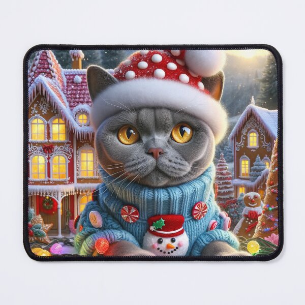 Item preview, Christmas Chartreux Cat In A Winter Wonderland designed and sold by ZenEverAI.