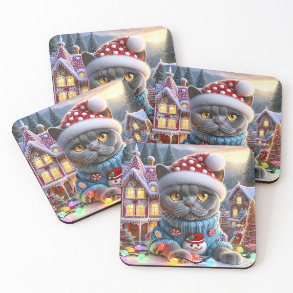 Item preview, Christmas Chartreux Cat In A Winter Wonderland designed and sold by ZenEverAI.