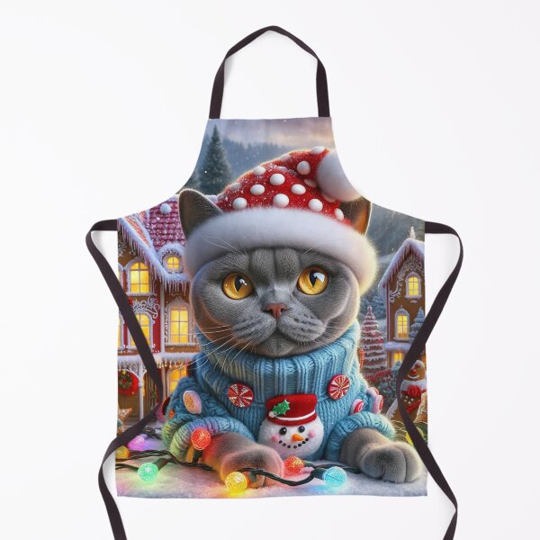 Item preview, Christmas Chartreux Cat In A Winter Wonderland designed and sold by ZenEverAI.