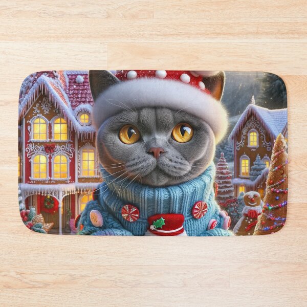 Item preview, Christmas Chartreux Cat In A Winter Wonderland designed and sold by ZenEverAI.