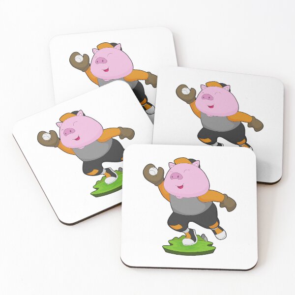 Item preview, Pig Baseball player Baseball Sports designed and sold by Snabdesign84.