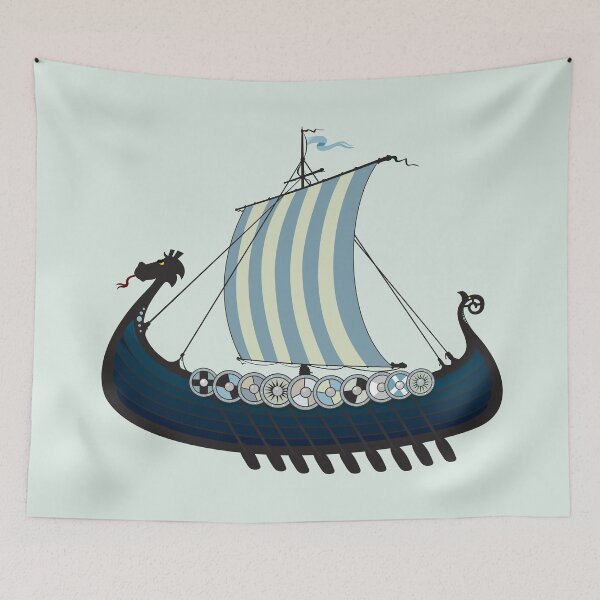 Item preview, Blue viking ship designed and sold by mangulica.