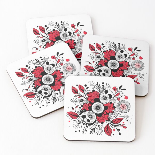 Item preview, Red Flowers Leaves Abstract designed and sold by Oleg777999.