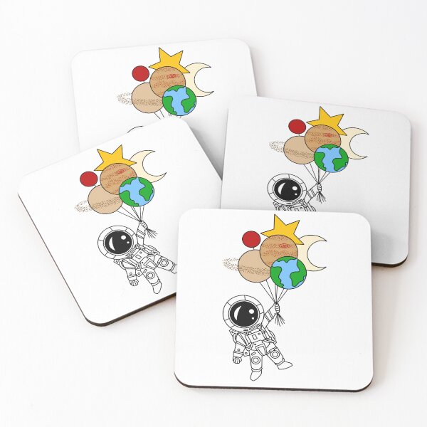 Item preview, Astronaut with Space Balloons designed and sold by StudioHitsu.