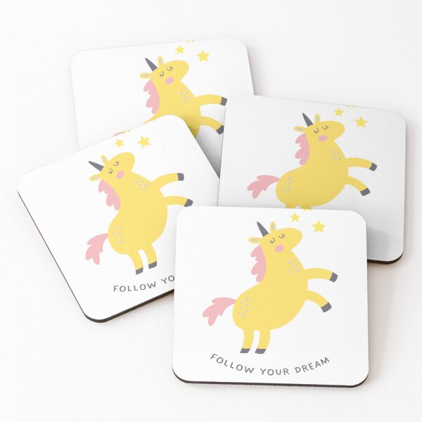 Item preview, A CUTE YELLOW UNICORN FOLLOW YOUR DREAMS designed and sold by infinitearte.