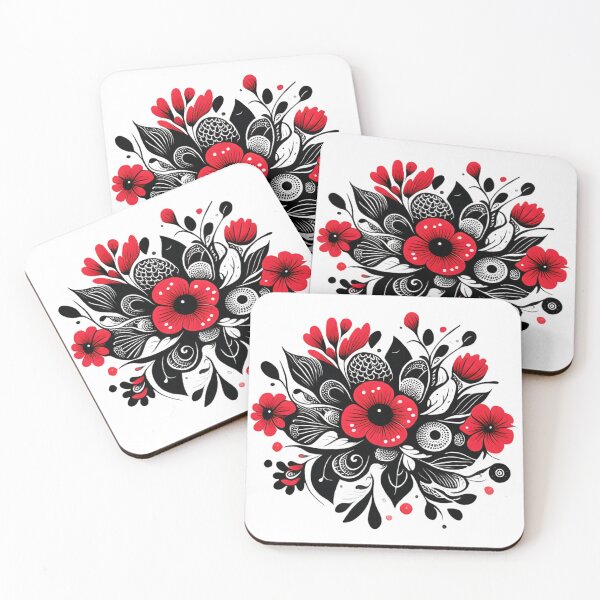 Item preview, Red Flowers Leaves Abstract designed and sold by Oleg777999.