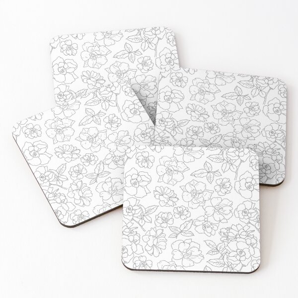 Item preview, Ramblin' Rose Stitched Look on White Repeat 5748 designed and sold by Art in My Loft.